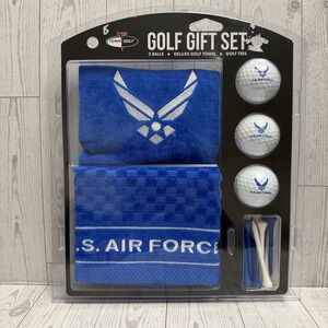 US Air Force Logo Golf‎ Gift Set: Balls, Towel, Wood Spikes New Military Golfing